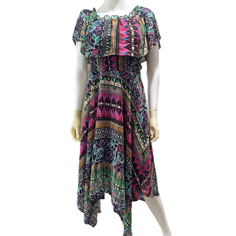 Rabbit Rabbit Rabbit Women’s 4 Colorful Smocked Off Shoulder Dress